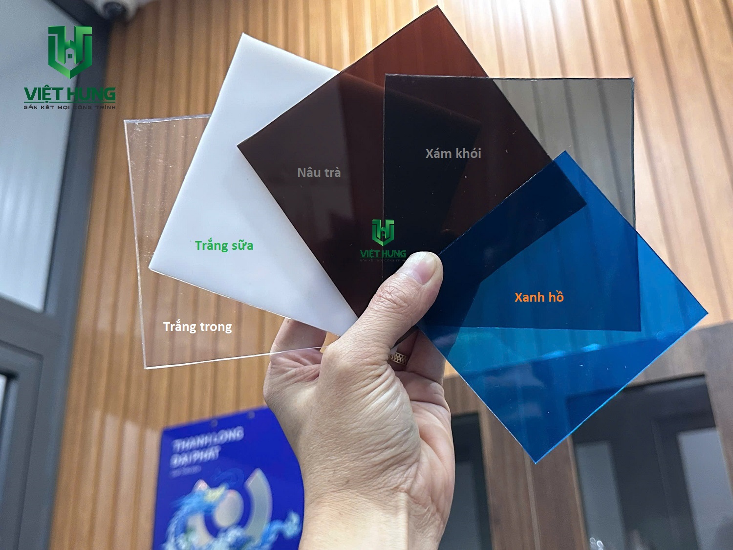 Bảng mã màu tấm lợp lấy sáng poly đặc ruột Bảng mã màu tấm lợp lấy sáng poly đặc ruột