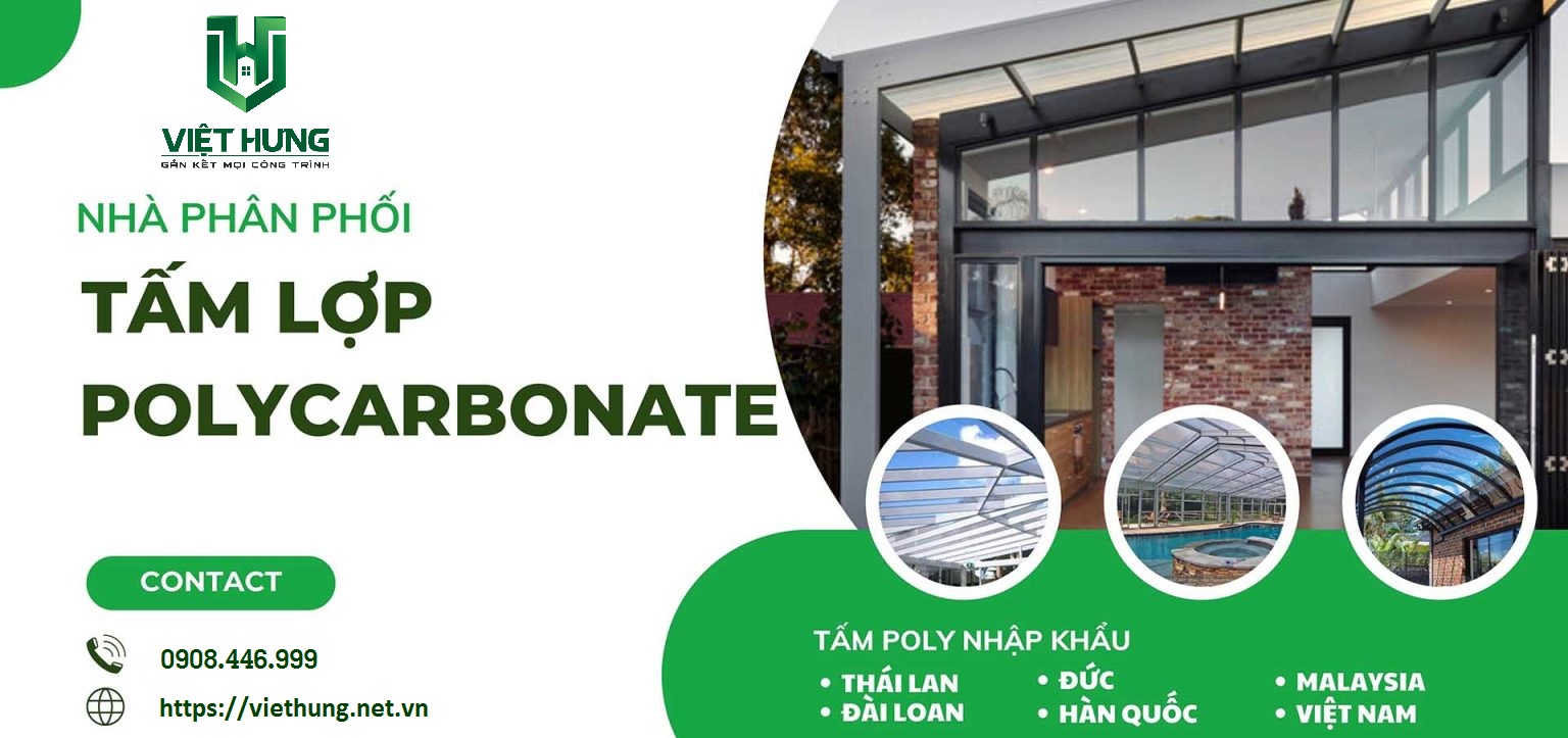 Tấm lợp lấy sáng Polycarbonate đặc ruột Việt Hưng