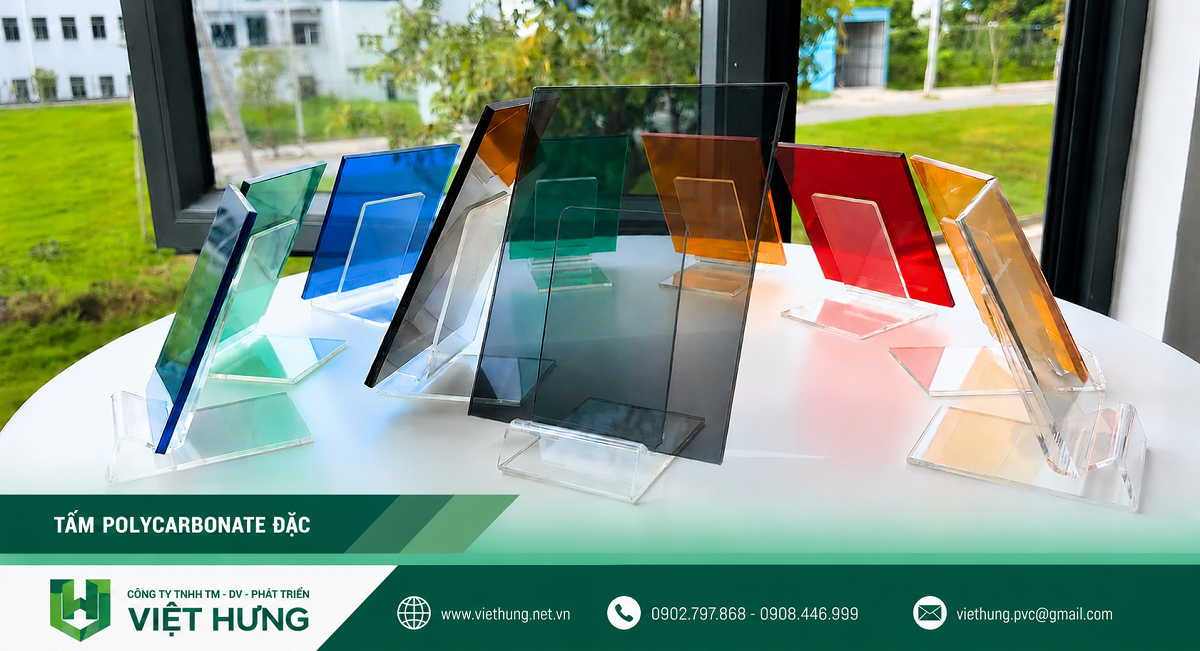 Tấm lợp lấy sáng Polycarbonate đặc Việt Hưng