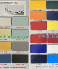 Bảng mã màu tấm alu triều chen ngoài trời PVDF