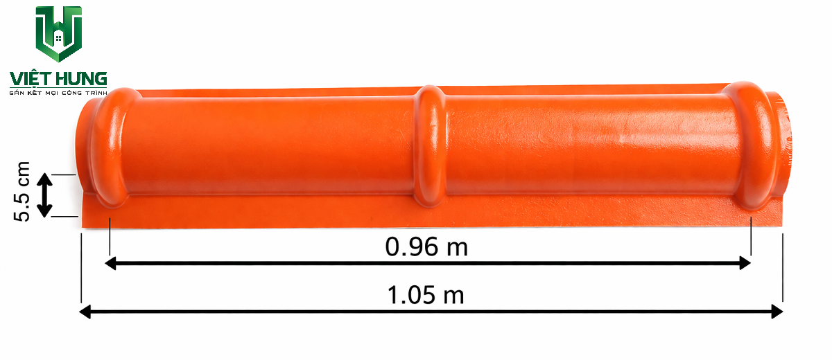 Tấm úp sườn mái ngói nhựa pvc asa