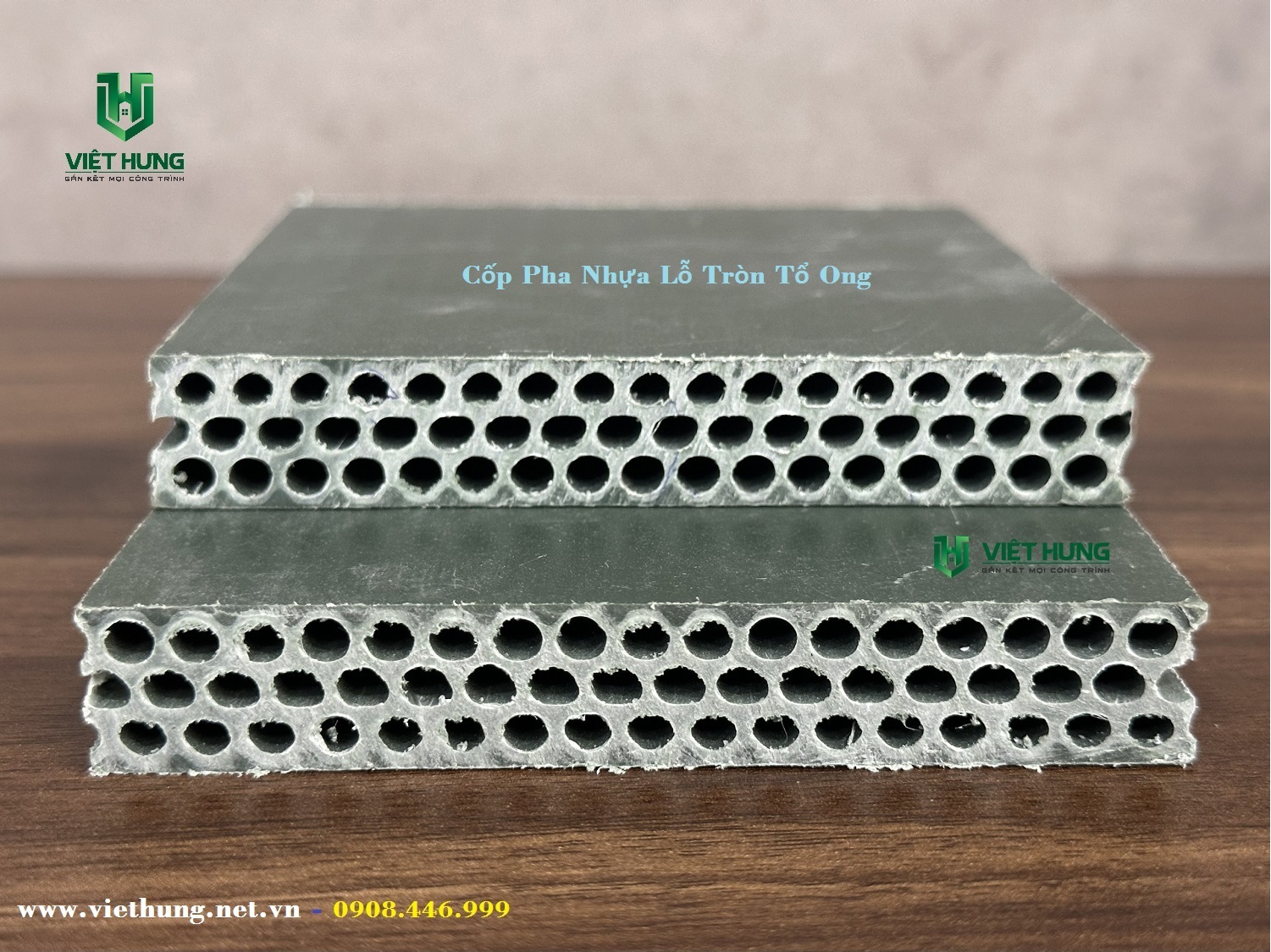 Tâm nhựa Eco - Cốp pha nhựa 17mm lỗ tròn