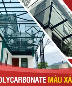 Mái nhựa lấy sáng polycarbonate đặc rượt màu xám khói Grey