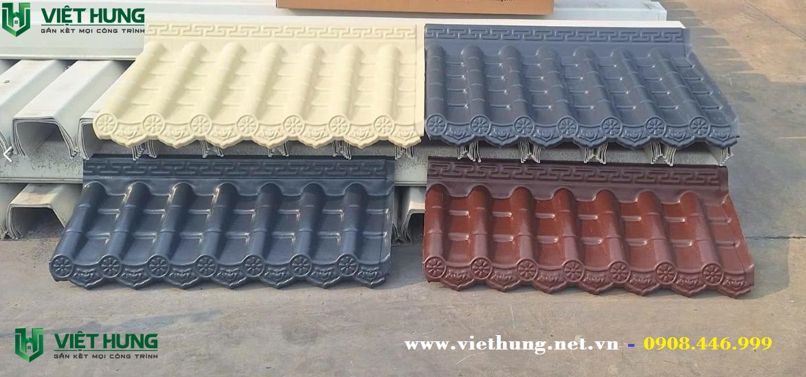Bảng màu ngói nhựa pvc âm dương nhật bản